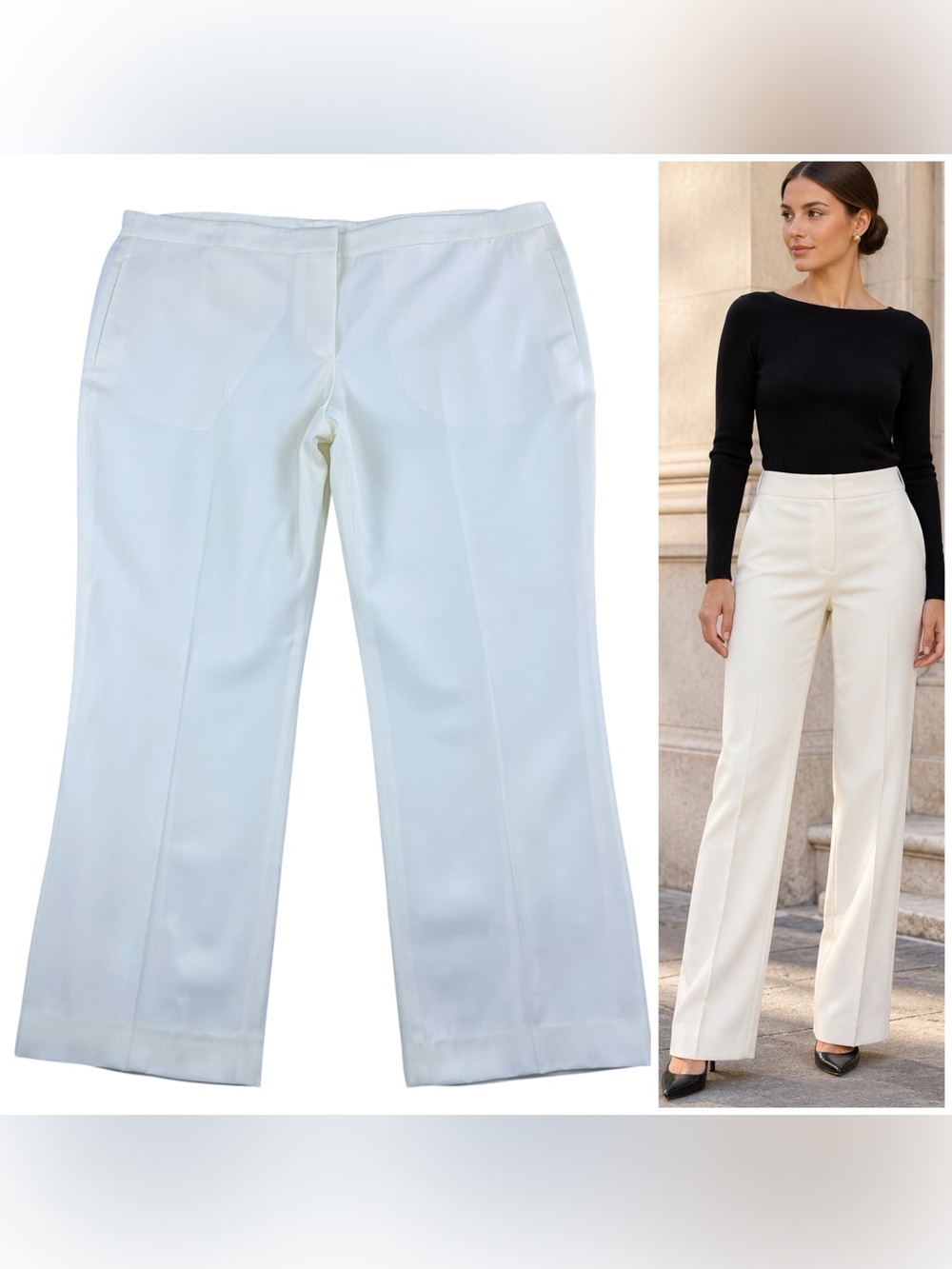 Alexander McQueen Virgin Wool Pants US 14 IT 50 Straight Quiet Luxury Trouser